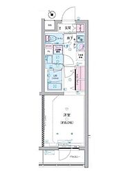 ジェノヴィア三軒茶屋グリーンヴェール 1Kの間取図画像