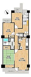 稲毛スカイマンションA棟 3LDKの間取図画像