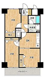 マイランド蘇我 3DKの間取図画像