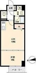 HF名駅北レジデンス WEST 6階1LDKの間取り