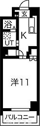 グランダール吹上 3階1Kの間取り