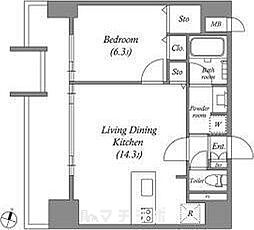 ファーストレジデンス栄 1LDKの間取図画像