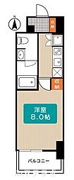 レジディア高岳 1Kの間取図画像