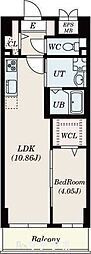 GRANDUKE古出来fiore 1LDKの間取図画像