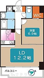 リバーコート砂田橋2 1LDKの間取図画像