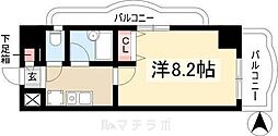 現代ハウス新栄 1Kの間取図画像