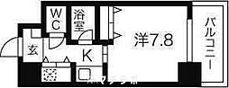 AXIS桜通内山 1Kの間取図画像
