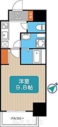 リバーコート砂田橋2 1Kの間取図画像