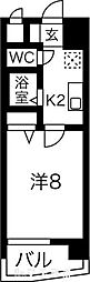 ヒルズ新栄 1Kの間取図画像