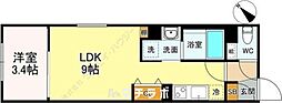 LUORE黒川EAST 1LDKの間取図画像