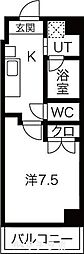 アールズコート本山イースト 1Kの間取図画像