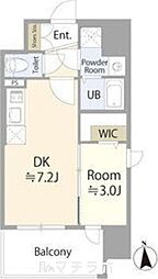 エスリード泉外堀通 1DKの間取図画像
