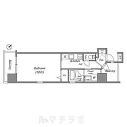パラッツオスペチアーレ 1Kの間取図画像