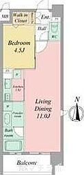 RESIDIA白壁 1LDKの間取図画像