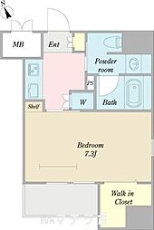 アビタシオン今池パルク 1Kの間取図画像