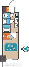 プレサンスジェネ葵 1Kの間取図画像