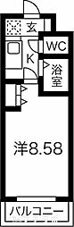 コーラル観月 1Kの間取図画像