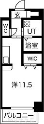 カゾーネアッソ ワンルームの間取図画像