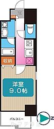 トレヴィ高岳 1Kの間取図画像