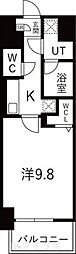 トレヴィ高岳 1Kの間取図画像