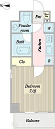 プロシード新栄 1Kの間取図画像