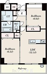 リンパクマンション 2LDKの間取図画像