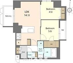 S-RESIDENCE高岳bresa(ブレサ) 2LDKの間取図画像