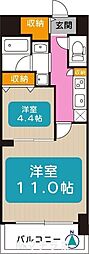 RESIDIA白壁 1LDKの間取図画像