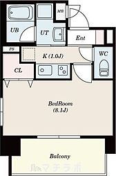 レーヴェスト志賀本通 1Kの間取図画像