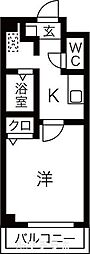 カーサ吹上 1Kの間取図画像