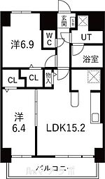 トレヴィ高岳 2LDKの間取図画像