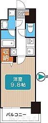 トレヴィ高岳 1Kの間取図画像