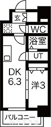 メイクスWアート名駅南3 1DKの間取図画像