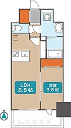 プレサンスTHE新栄 1LDKの間取図画像