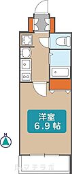 プレサンス泉セントマーク 1Kの間取図画像