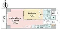 GRANDUKE正木 1LDKの間取図画像