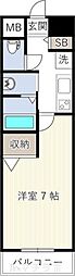 フローライト上前津 1Kの間取図画像