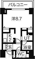 CASSIA車道 1Kの間取図画像