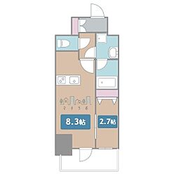 ルネフラッツ庄内通駅前 1LDKの間取図画像