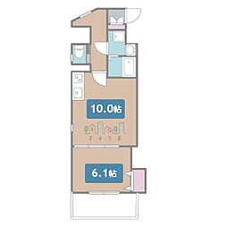 カスタリア志賀本通 1LDKの間取図画像