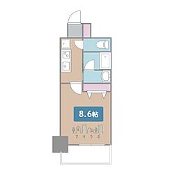 レジディア高岳 1Kの間取図画像