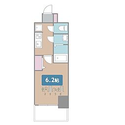 アステリ鶴舞テーセラ 1Kの間取図画像