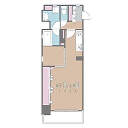 C.P.Pure1608 1LDKの間取図画像