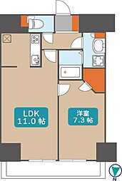パークアクシス丸の内 1LDKの間取図画像