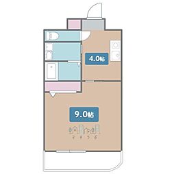 エクセルシオール栄 1DKの間取図画像