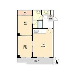 Kコート 2LDKの間取図画像