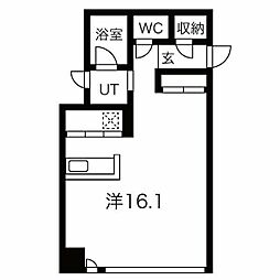 コレクション名駅3 ワンルームの間取図画像