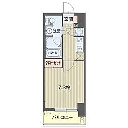 ライブコート泉 1Kの間取図画像