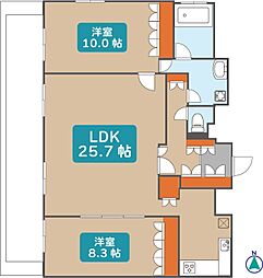 グラン・アベニュー名駅 2LDKの間取図画像