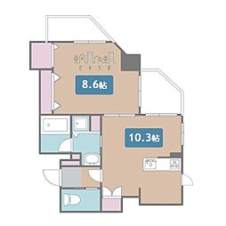 グラマシー城見通 1LDKの間取図画像